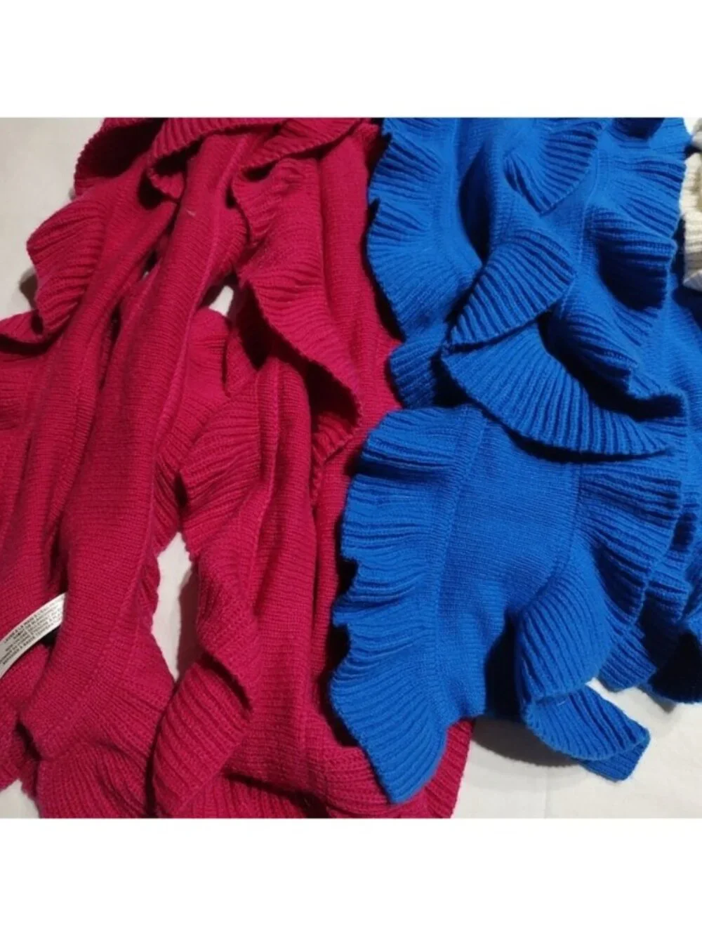Talbots Lambswool Ruffle Knit Scarfs Lot of 3